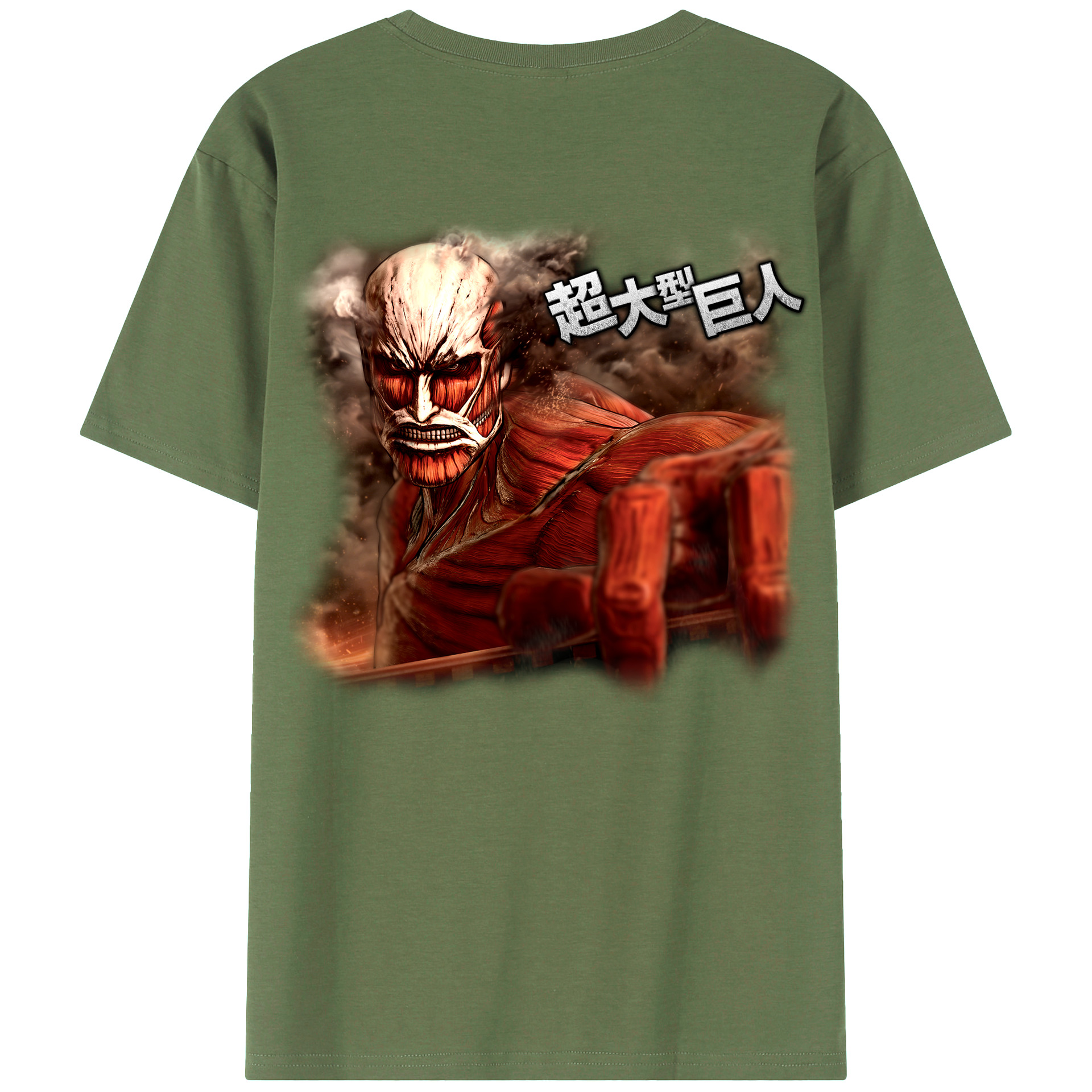 （画像用） 進撃の巨人 Attack on Titan 綿100％ メンズ半袖Tシャツ（バックプリント） 通気性